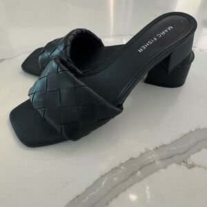 Marc Fisher Women's Black Woven Sandals